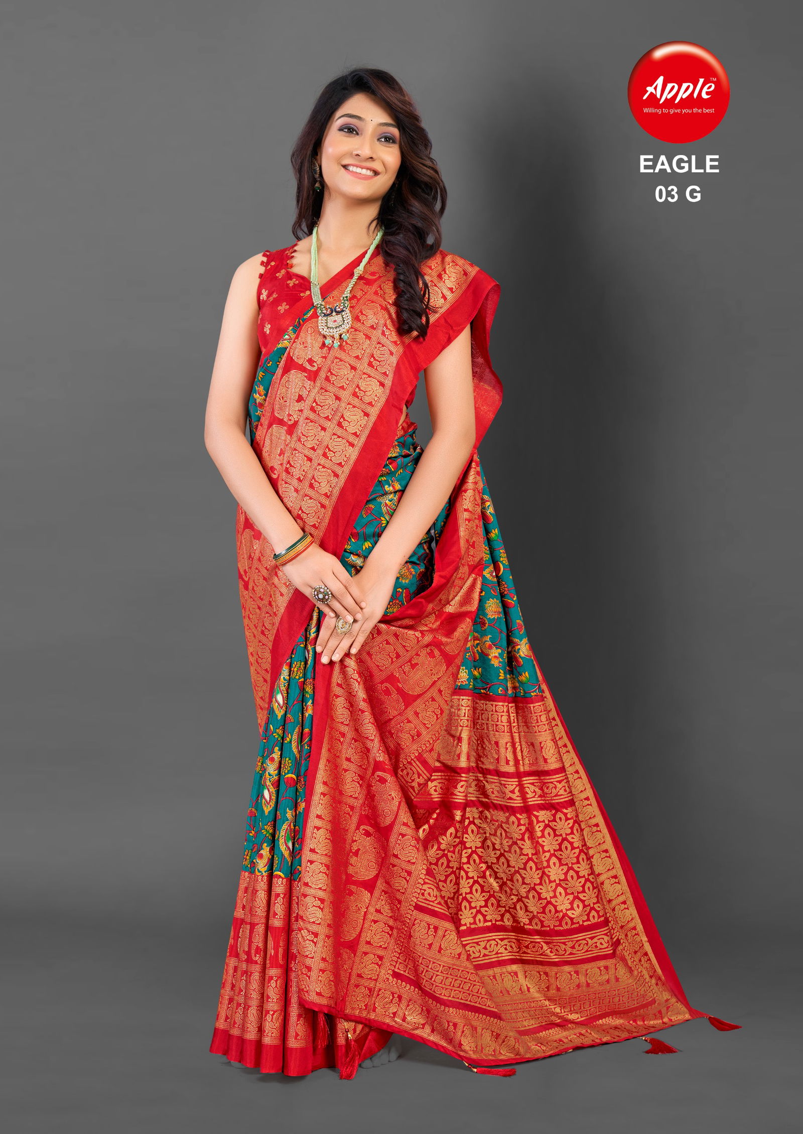 Eagle 03 By Apple Designer Cotton Blend Printed Sarees Wholesale Clothing Suppliers In India
